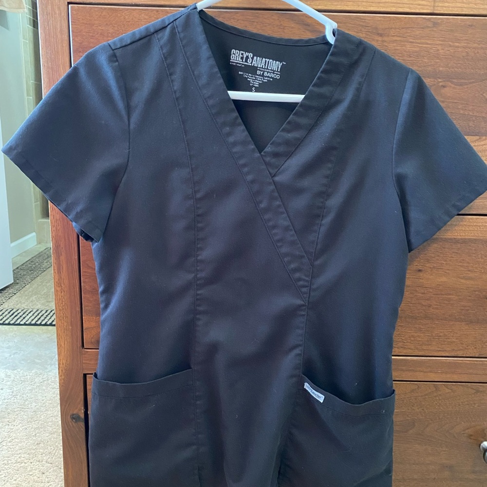 Grey's Anatomy Black Scrub Top